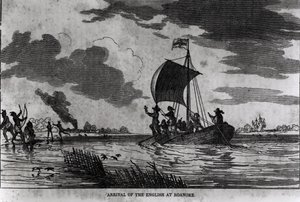 Arrival of the English at Roanoke, 1587, from Justin Winsor